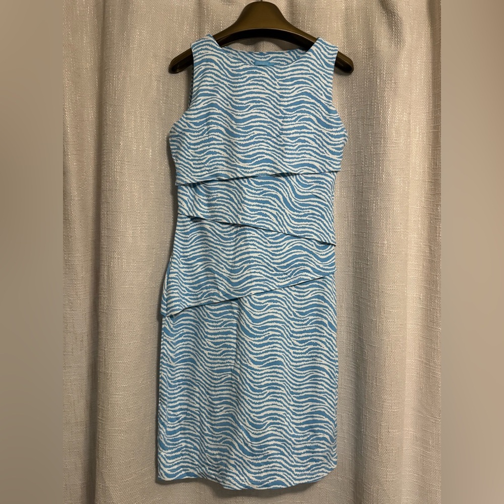 J. McLaughlin Light Blue Textured Mini Dress - Picture 2 of 4